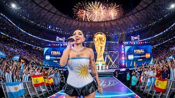 La primera imagen de María Becerra rumbo al Mundial: camiseta argentina, pelota y un guiño a la Selección