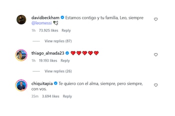 Captura - Los mensajes del mundo del fútbol en la carta de Messi a su papá