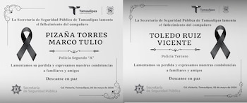 reportan muerte de dos policías en Tamaulipas