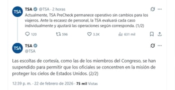 El anuncio de la TSA