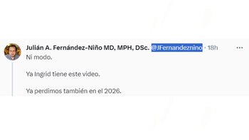 Comentario a video publicado por Alejandro Gaviria sobre Maduro - crédito @JFernandeznino/X