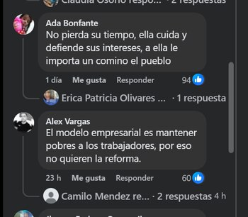 Algunos comentarios criticaron las palabras