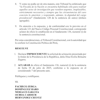 TC aclara de oficio la