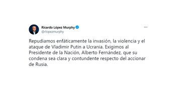 tuits de políticos sobre la invasión de Rusia a Ucrania