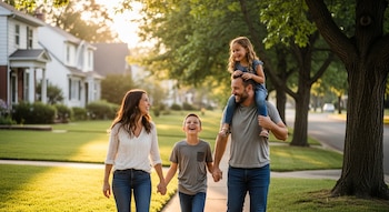 Una familia de cuatro miembros