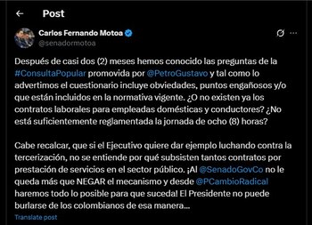 Carlos Fernando Motoa también criticó