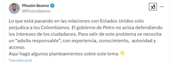 Pinzón se pronunció sobre la