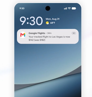 El Modo IA de Google te notificará cuando los vuelos bajen de precio.