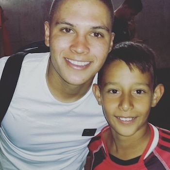 Kevin Álvarez con Juan Fernando Quintero en octubre de 2016 - crédito Kevin Álvarez