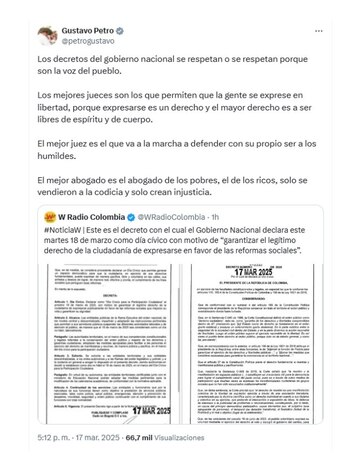 Con esta publicación, el presidente