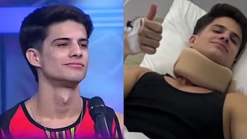 Kevín Díaz aparece con collarín tras su caída en ‘Esto es Guerra’ y preocupa a sus fans pese a lo dicho por Mathías Brivio