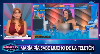 Magaly Medina cuenta que fue convocada para la Teletón tras infidencia de María Pía Copello. Captura: Magaly TV La Firme.