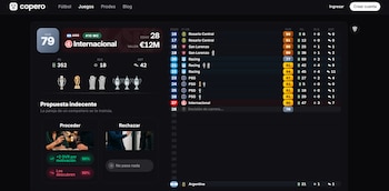 La dinámica del juego Copero es de una ficción no lineal en el que los usuarios deben elegir diferentes opciones para construir su carrera futbolística