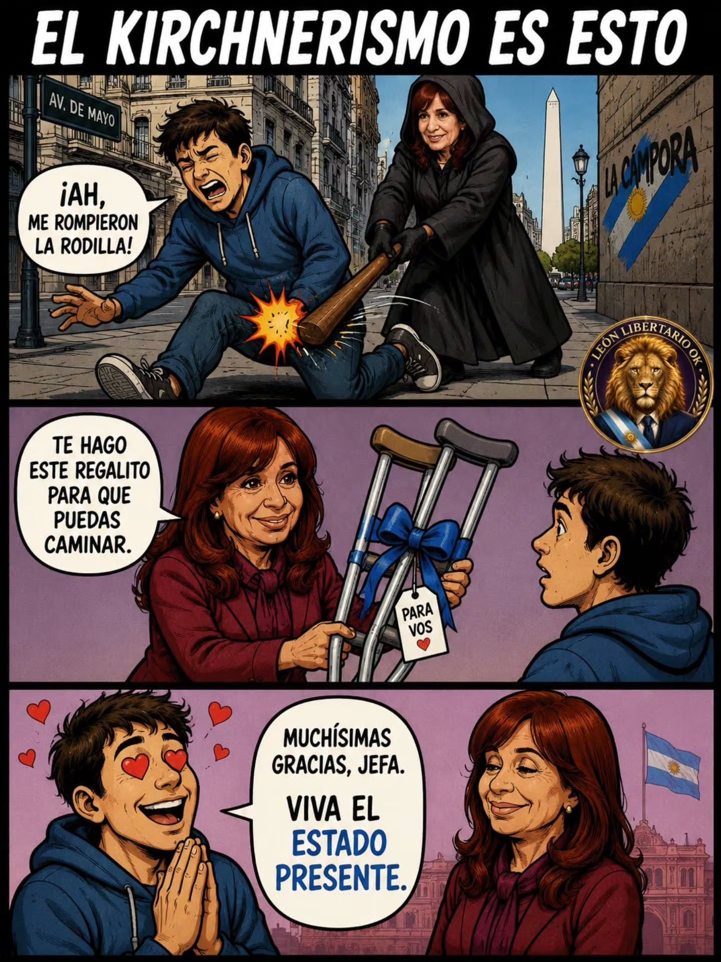 La caricatura que publicó Javier Milei en Instagram con Cristina Kirchner como protagonista