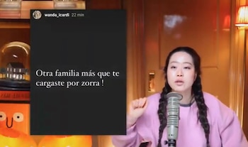 La influencer coreana tradujo el famoso posteo de Wanda Nara hacia la China Suárez (Captura de video)