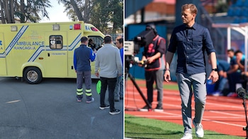 Susto en el fútbol chileno: un entrenador argentino sufrió una descompensación en pleno partido y fue trasladado en ambulancia