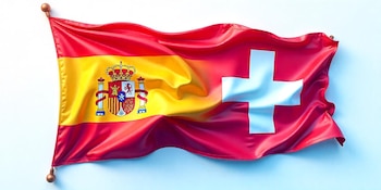 Banderas de España y Suiza (Freepik)