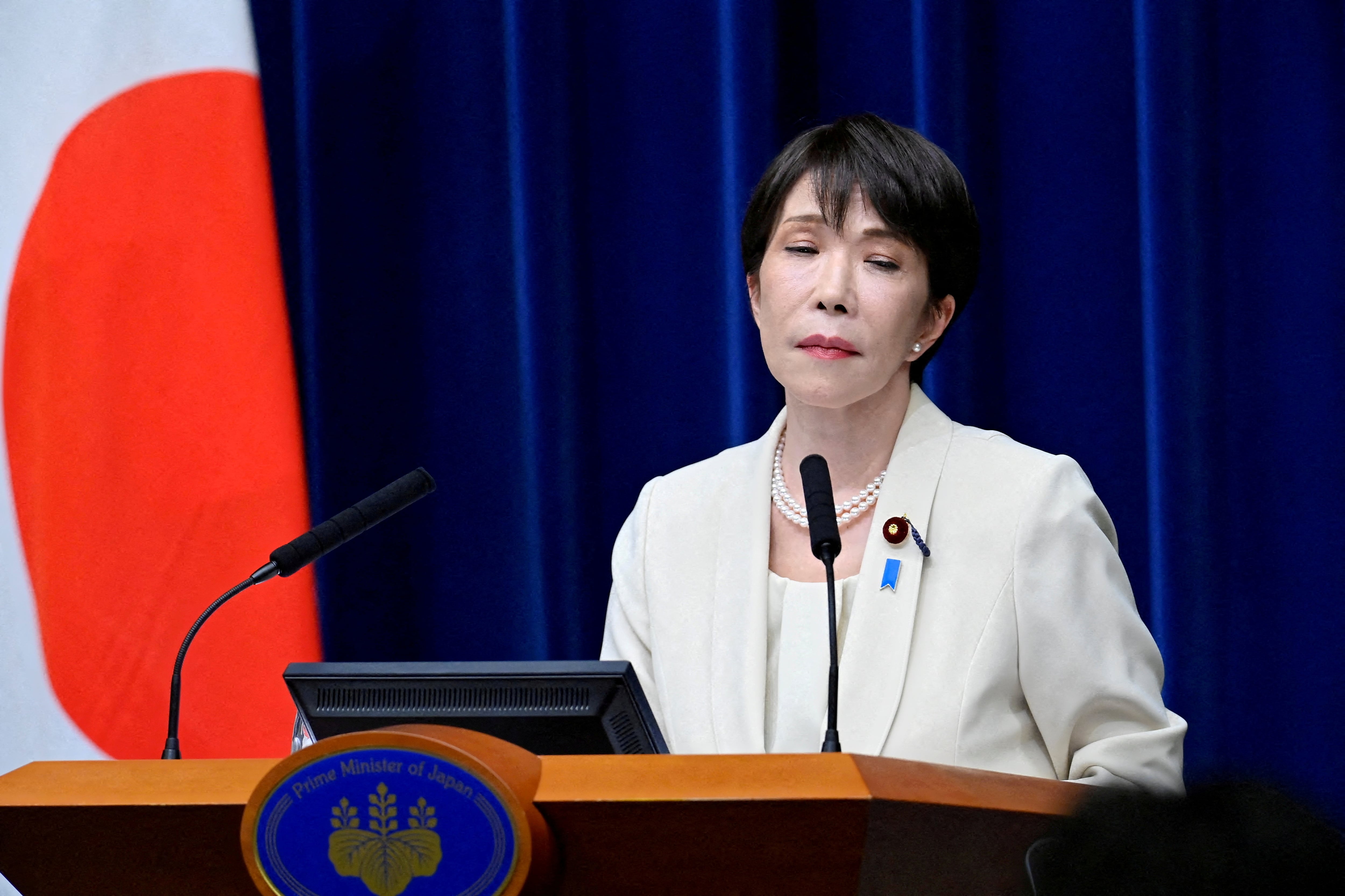 FILE PHOTO: FILE PHOTO: FILE PHOTO: Japanese Prime Minister Sanae Takaichi holds a press conference at the Prime Minister’s Office, in Tokyo, Japan, July 27, 2026. David Mareuil/Pool via REUTERS/File Photo/File Photo/File Photo