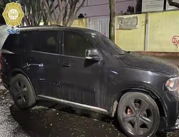 Camioneta asegurada por las autoridades. Crédito: SSC