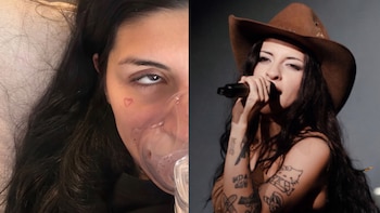 Cazzu reaparece con máscara de oxígeno en medio de su disputa con Christian Nodal