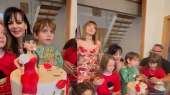 La actriz festejó en su