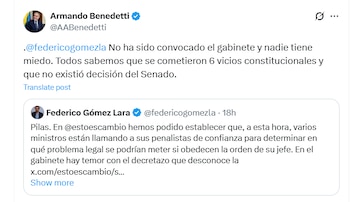 Benedetti desmintió la convocatoria de