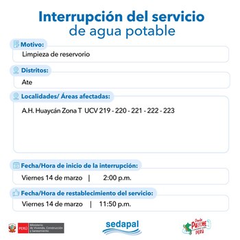 Algunas de las zonas afectadas