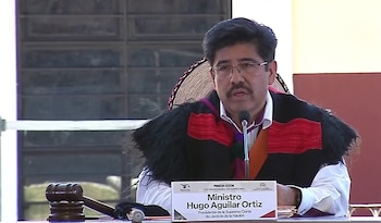 El presidente Hugo Aguilar Ortiz