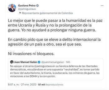 Petro le responde a Galán