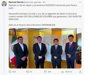 Samuel García presumió su gira