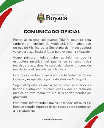 Comunicado de la Gobernación de