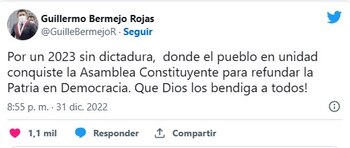 Tuit por Año Nuevo de Guillermo Bermejo