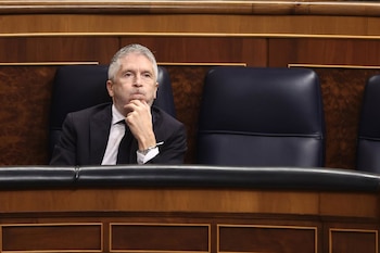 El ministro del Interior, Fernando Grande-Marlaska, durante una sesión de control al Gobierno, en el Congreso de los Diputados, a 18 de febrero de 2026, en Madrid (España). (Eduardo Parra / Europa Press)