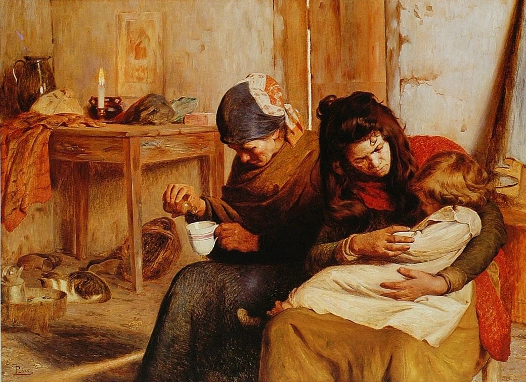 “El niño enfermo” (1902) de Pedro Lira