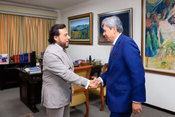 O vice-presidente e diplomatas salvadorenhos também falaram sobre o fortalecimento do sistema de segurança para exportações e negócios./ (Vice-Presidência da República).