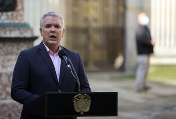 Colombian President Ivan Duque speaks