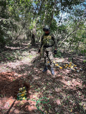 La operación en la vereda Nilo se realizó con tropas de la Quinta División y la Novena Brigada, apoyo del Grupo Delta, la Sijín de Neiva y la Fiscalía - crédito @COL_EJERCITO / X