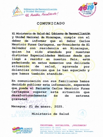 La dictadura de Nicaragua confirmó