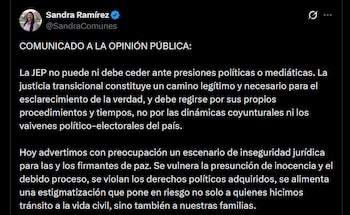 Sandra Ramírez - crédito @SandraComunes/X