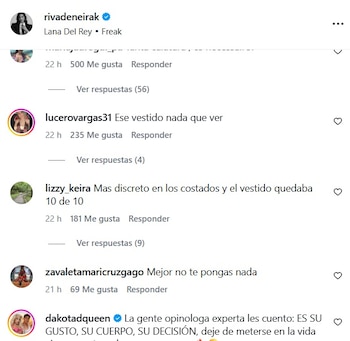 Usuarios cuestionaron el diseño elegido por Korina Rivadeneira y sugirieron una versión más discreta de la prenda.