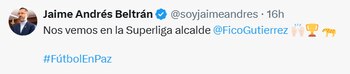 Jaime Andrés Beltrán hizo invitación
