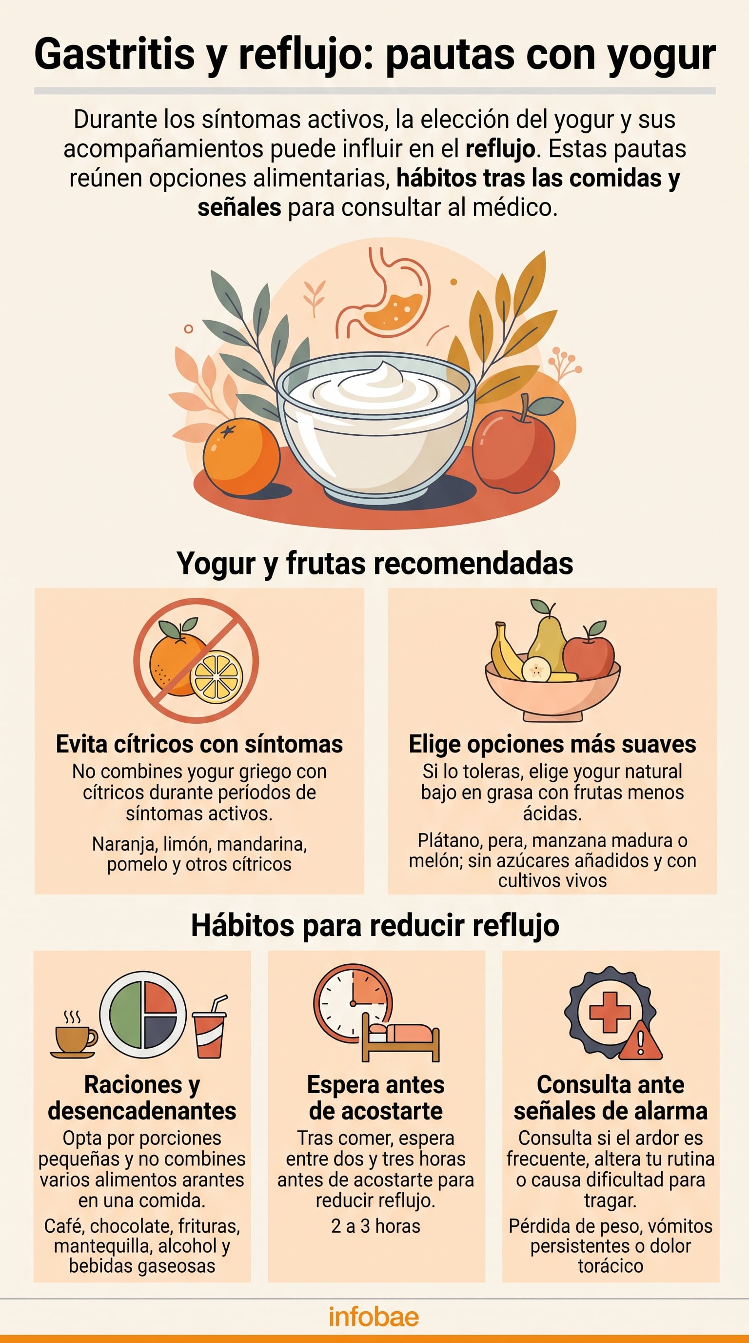 Recomendaciones sobre el consumo de yogur para la gastritis y el reflujo. (Imagen Ilustrativa Infobae)