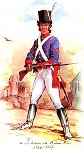 El regimiento de Patricios fue creado a instancias del virrey Santiago de Liniers, luego de la primera invasión inglesa