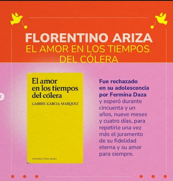 Florentino Ariza esperó 51 años por Fermina Daza, en una devoción marcada por poemas y sueños románticos irreales - crédito Ministerio de Cultura
