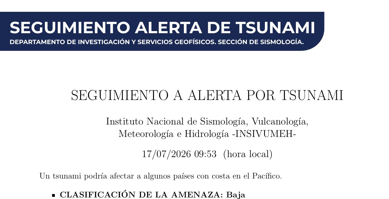 Personal del INSIVUMEH mantiene un monitoreo constante en el litoral del Pacífico tras registrarse variaciones menores de oleaje luego del sismo de magnitud 7.4.