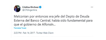 El tuit de cristina sobre