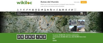 Wikiloc es un sitio web y aplicación disponible para dispositivos iOS y Android que permite organizar rutas por características como su distancia o desnivel. (Captura)