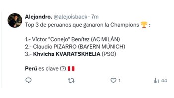 Peruanos consideran a Khvicha Kvaratskhelia como su compatriota tras bicampeonato en Champions League.
