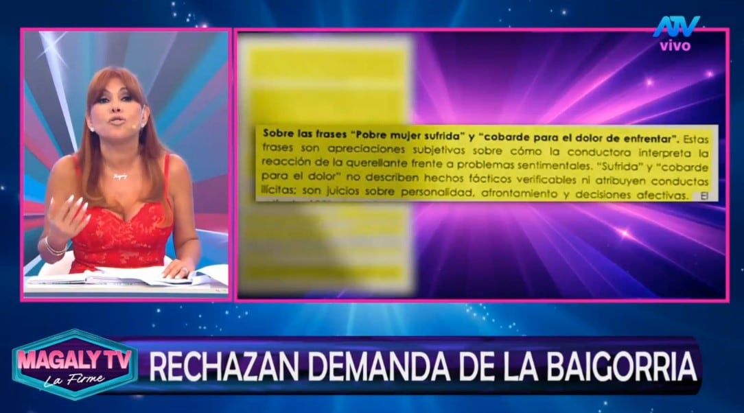 Magaly Medina celebra decisión judicial y resalta defensa de la libertad de expresión: “Una lección de ética profesional”. Captura: Magaly TV La Firme.