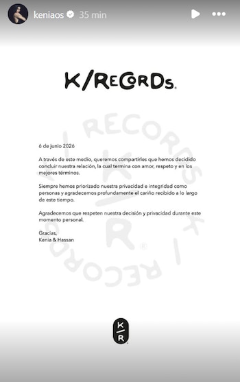 La artista eligió sus redes sociales para confirmar la noticia.